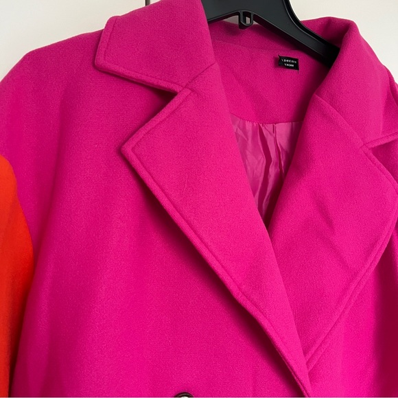 Classic Colorblock Double Breasted Lightweight Pea Coat - Picture 12 of 14